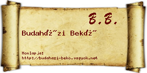 Budaházi Bekő névjegykártya